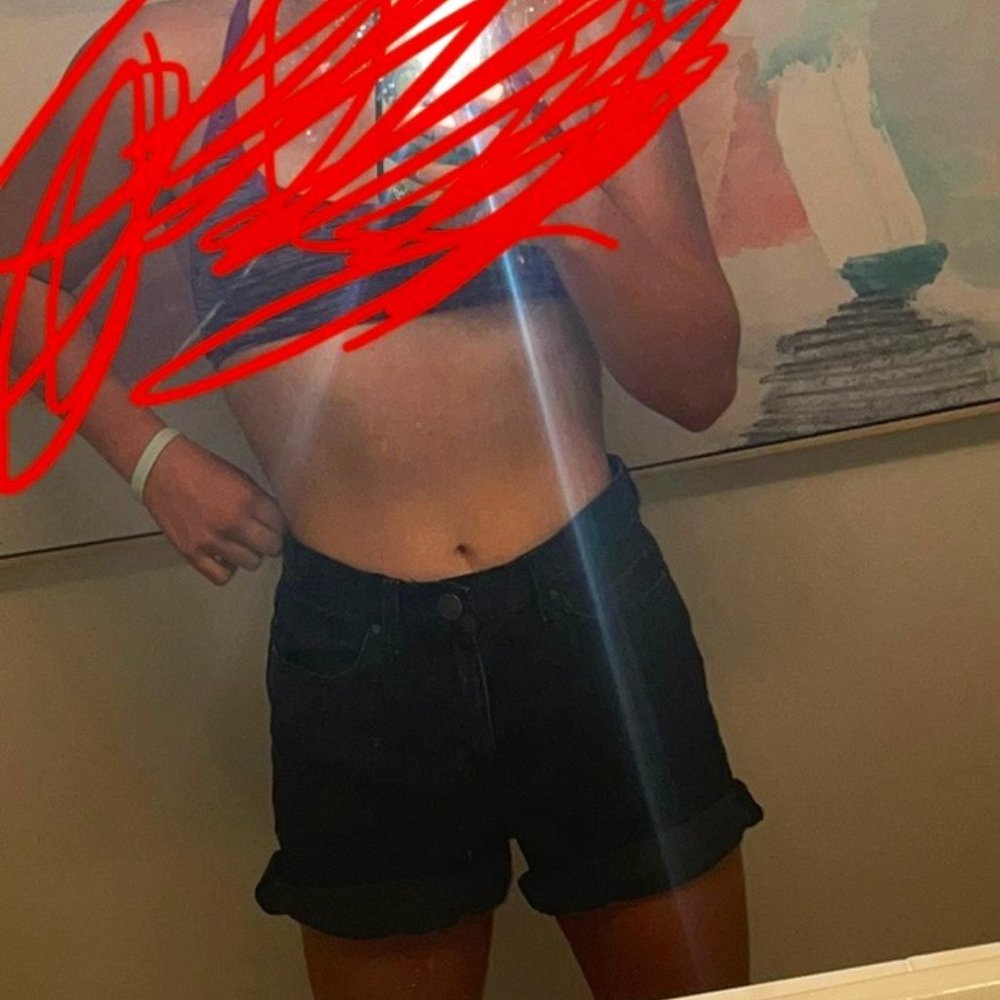 RSQ Super High Rise Mom Shorts Black Size 27